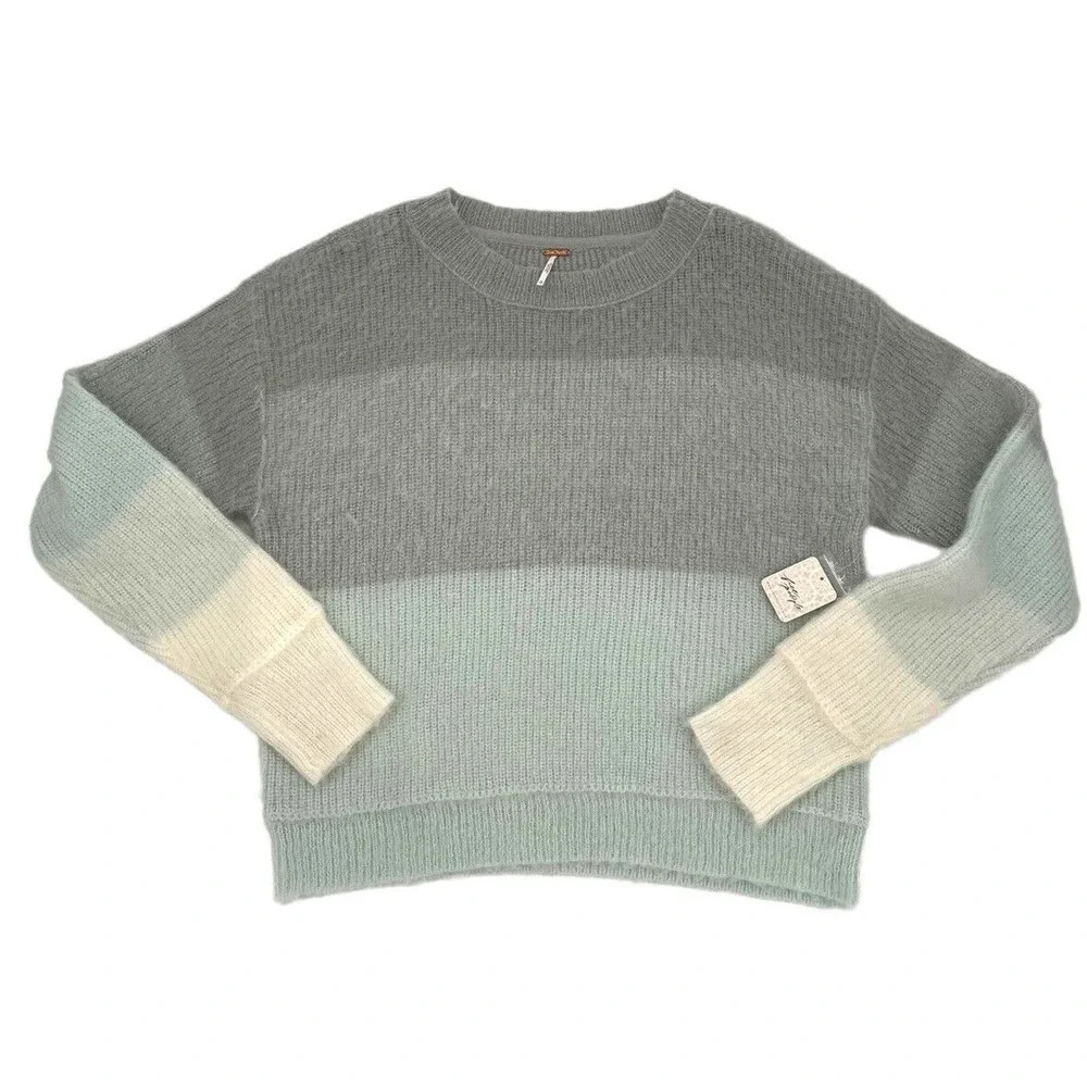 Free People Wool Blend Sweater Size XL Autumn Sky Pullover Women's